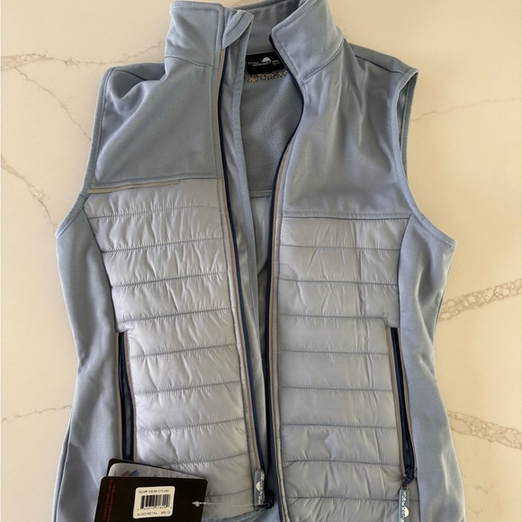 the weather apparel company Jackets & Blazers - NWT- The Weather Apparel Co ladies Light Blue Quilted Vest- Sz small